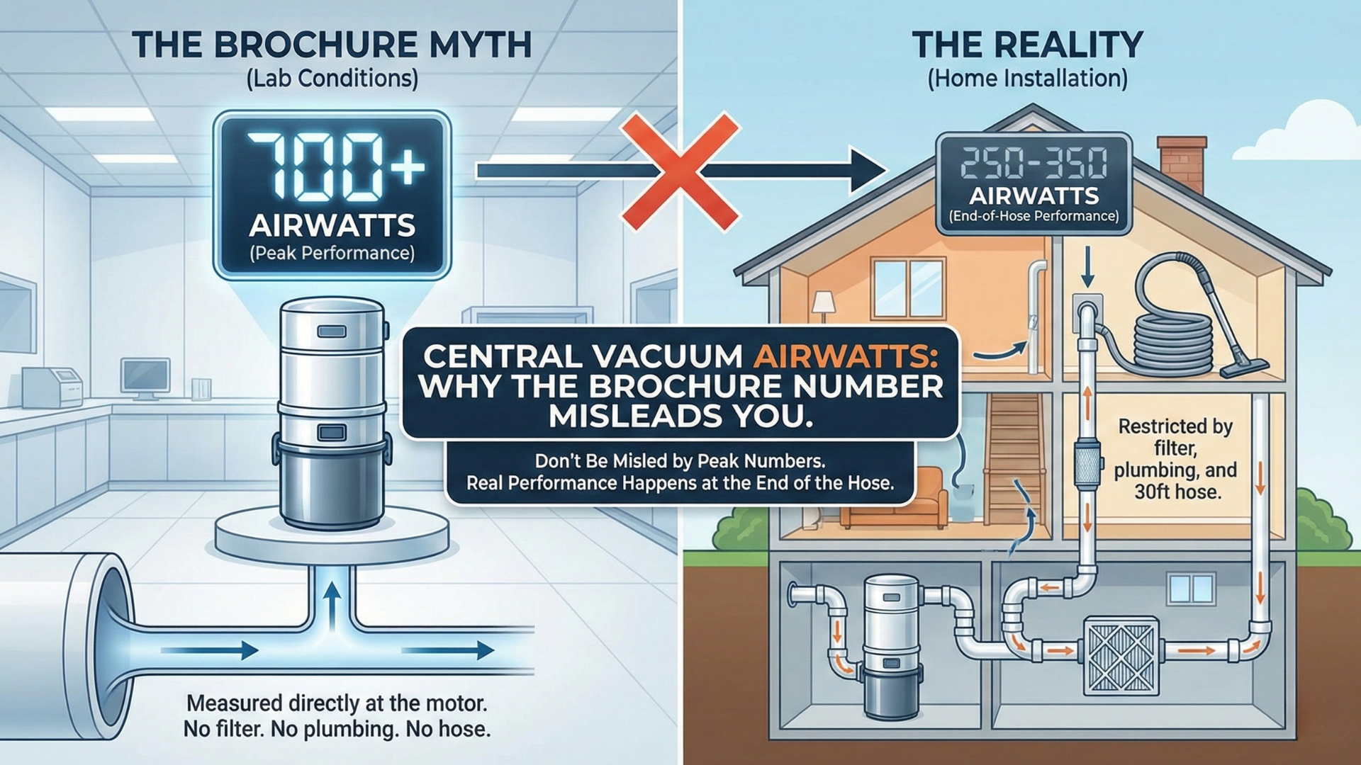 Central vacuum airwatts explained