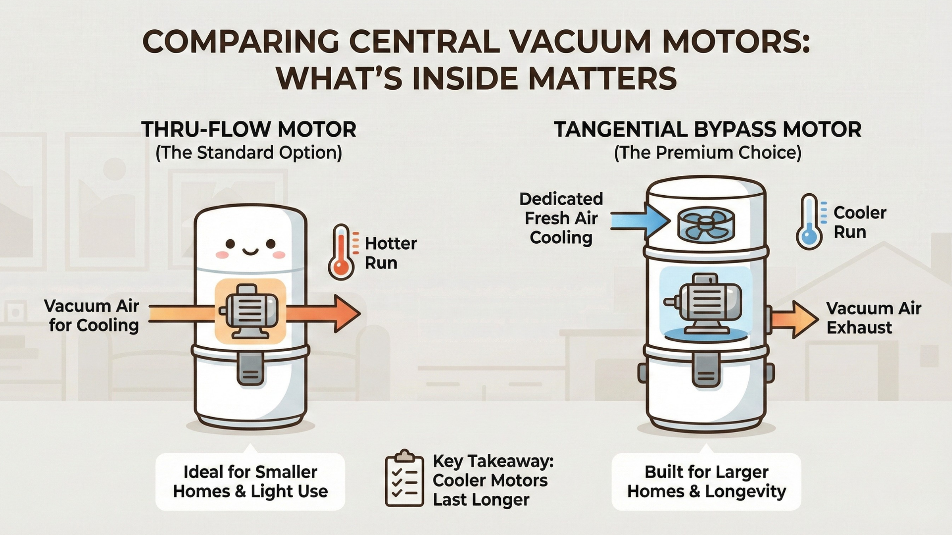 Comparing central vacuum motors